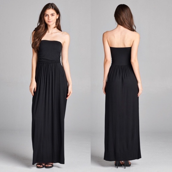 🛍LIMITED STOCK Strapless Maxi Dress Cinched Tube 1421 - Picture 2 of 3